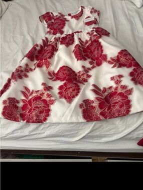 Gymboree White Dress with Red Floral 8